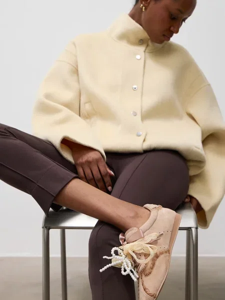 Answear.LAB sneakers pentru femei din piele întoarsă bej