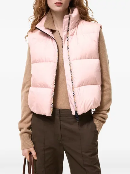Geacă cu puf Burberry în carouri roz