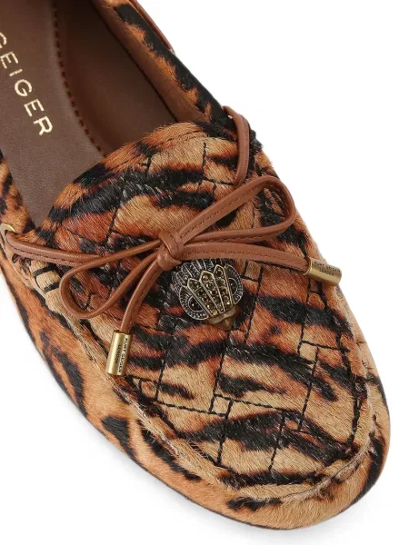 Prošiven loaferice Kurt Geiger London s printom s uzorkom tigra smeđa