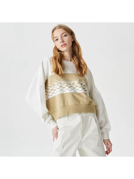 Lacoste толстовка Colorblock з круглим вирізом біла