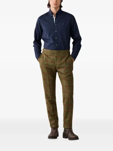 Cămașă Hackett London de flanelă verde