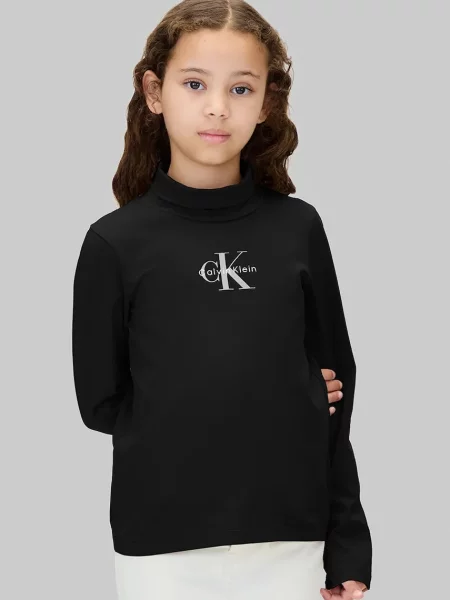Calvin Klein Jeans Detské tričko s dlhým rukávom čierna