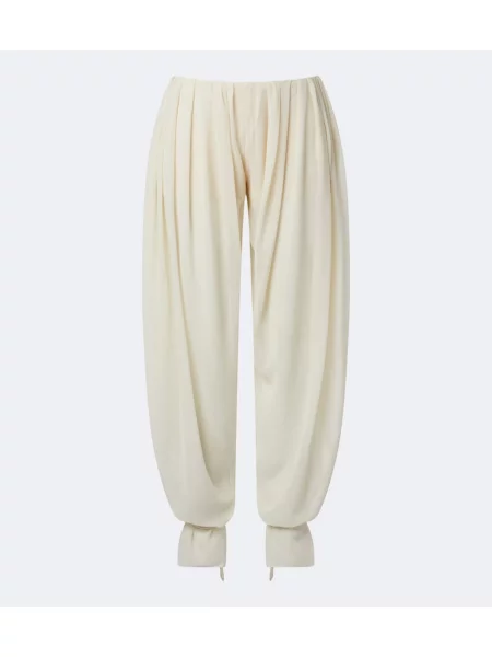 Pantaloni De La Vali din șifon bej