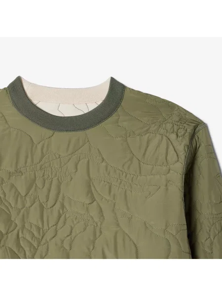 Lacoste Bluza Z Okrągłym Dekoltem Dwustronna Ze Wzorem Oversize Kremowa Kremowy
