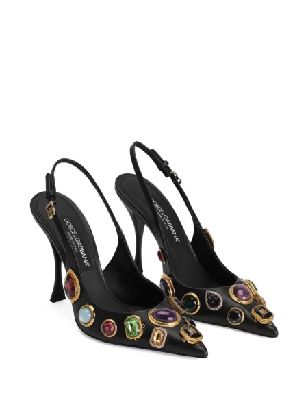 Pantofi cu toc Dolce & Gabbana slingback negru