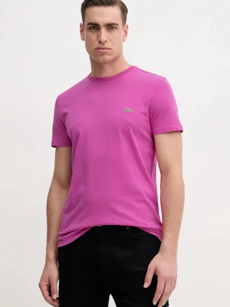 Тениска Lacoste с изчистен дизайн бяло