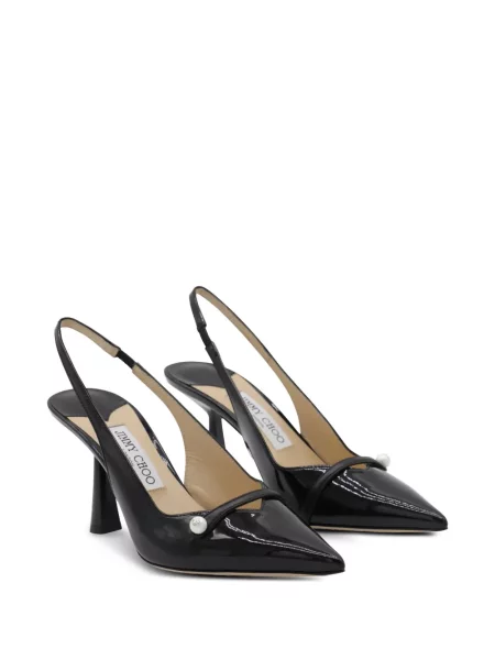 Pantofi cu toc Jimmy Choo cu perle slingback negru