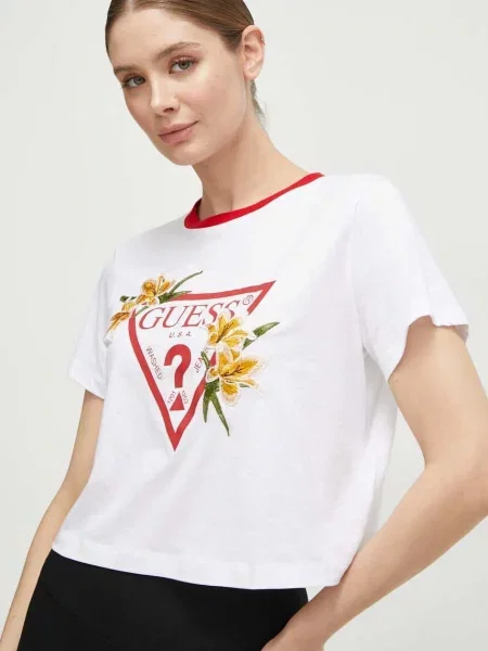 Тениска Guess ZOEY бяло