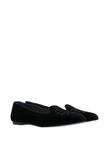 Loaferice Castañer s vezom s cvjetnim printom crna