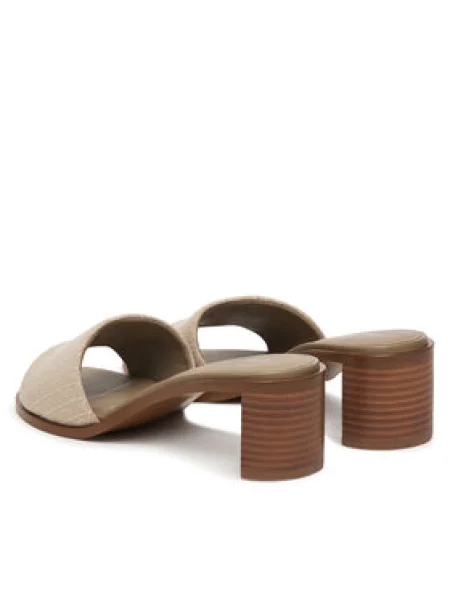 Papucs Calvin Klein Block Heel Sandal Aop bézs