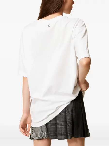 Tricou Twinset cu imagine teddy alb