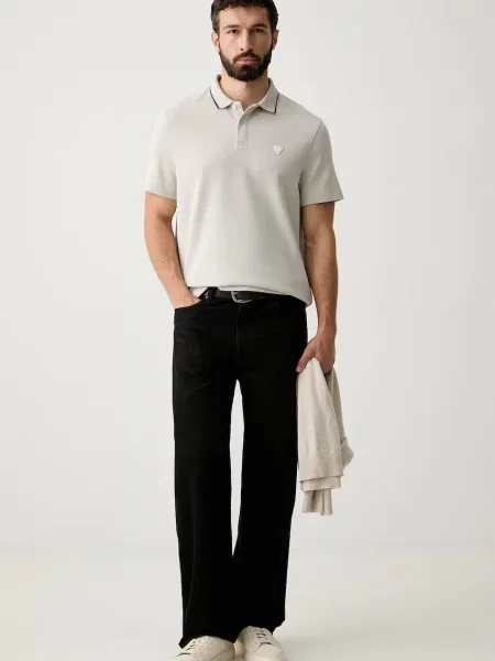 Tricou polo Guess bej