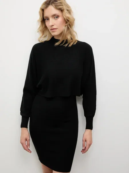 Obleka in pulover Answear.LAB črna