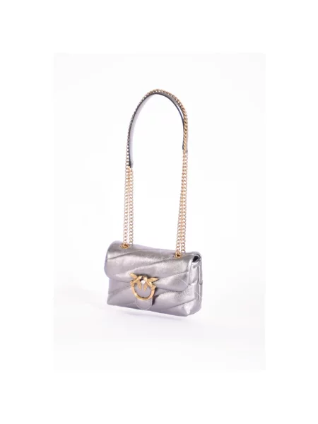 Torebka crossbody Pinko skórzana szara