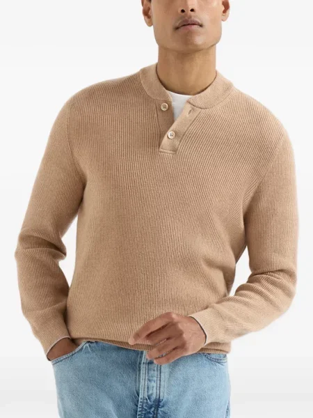Gulerat pulover Brunello Cucinelli din cașmir cu guler henley