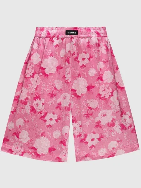 Шорти в принт логотипа Vetements рожеві