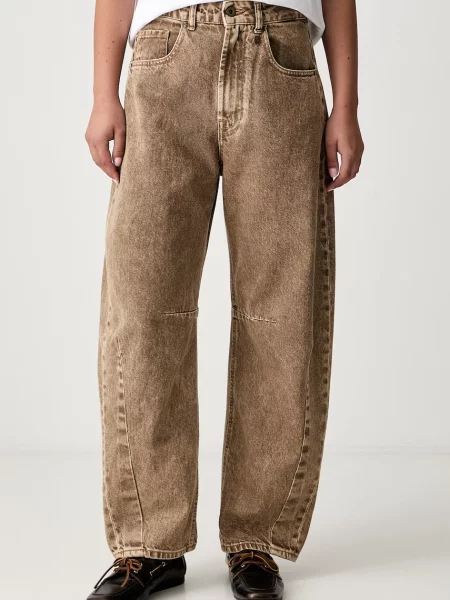 Aeronautica Militare blugi relaxed fit pentru femei bej