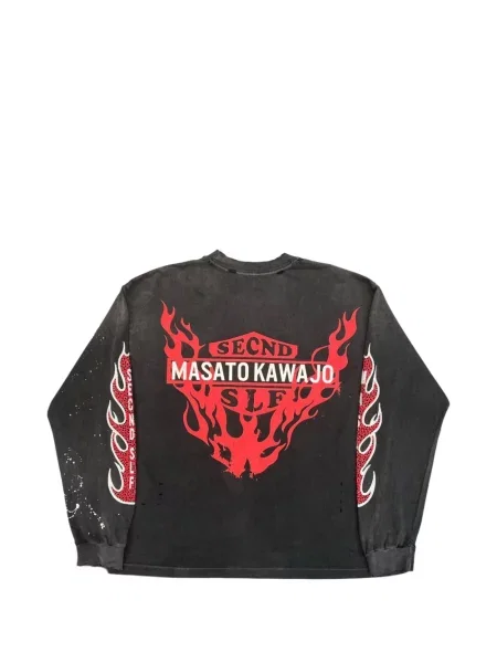Lung tricou Secnd Slf zdrențuiți negru