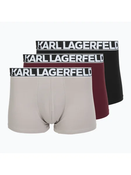 Boxeri pentru bărbați KARL LAGERFELD Bold Trunk 3 perechi windsor/black/ash negru