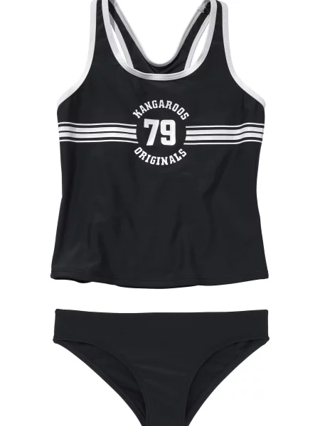 KangaROOS Costum de baie două piese negru alb