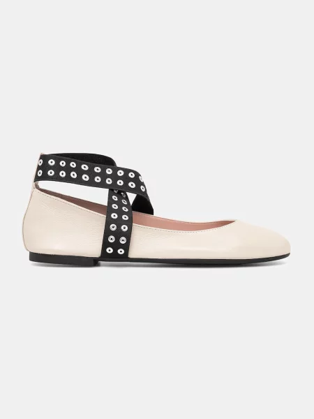 Кожаные балетки Pretty Ballerinas бежевые