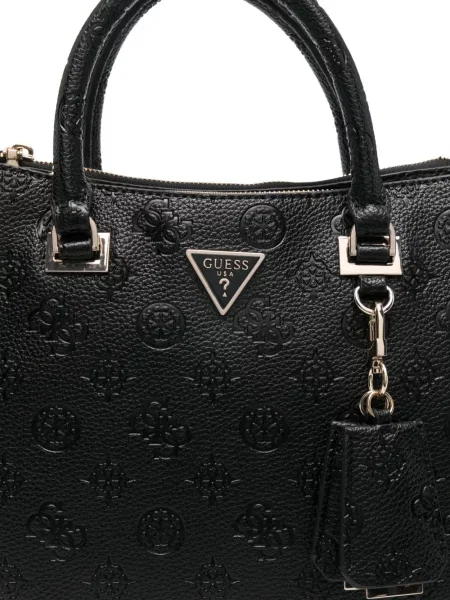 Τσάντα χειρός Guess με αυτόγραφο μαύρο