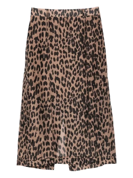 Fustă Baum Und Pferdgarten cu imagine cu model leopard maro