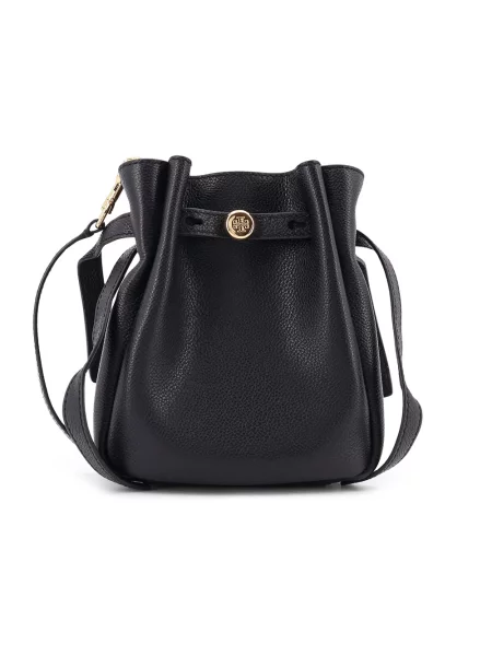 Mała torebka bucket Tory Burch zamszowa czarna