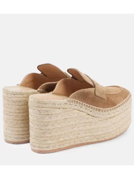 Espadrile Gianvito Rossi din piele de căprioară bej