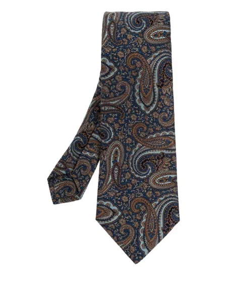 Cravată Etro cu model paisley albastru