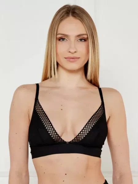 BOSS BLACK Sutien EYELET negru