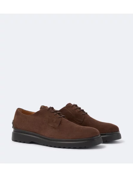 Pantofi Tod's cu șireturi din piele de căprioară maro