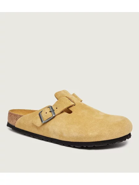 Birkenstock Mules încălțăminte Boston | piele întoarsă bej