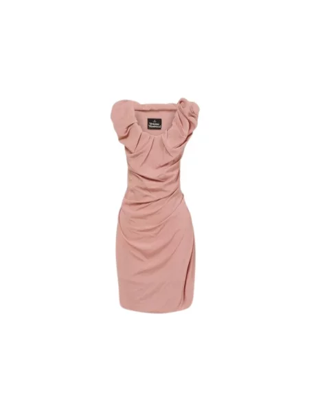 Mała sukienka mini Vivienne Westwood z bursztynem garniturowa różowa