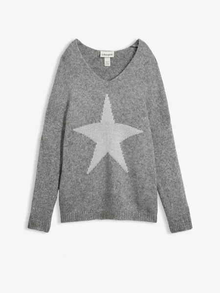 Sweter z gwiazdą szary