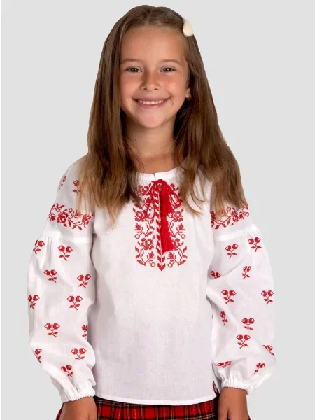 Детская рубашка Folk Moda белая