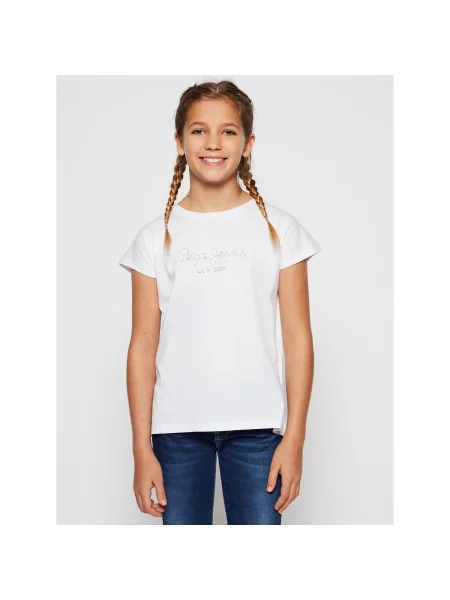 Pepe Jeans Póló Nuria Regular Fit fehér