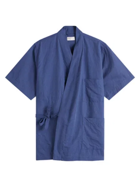 Lniana koszula Universal Works biznesowa niebieska