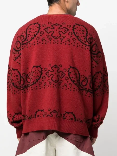 Cardigan Rhude din jacard roșu