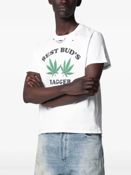 Tricou Dagger zdrențuiți alb