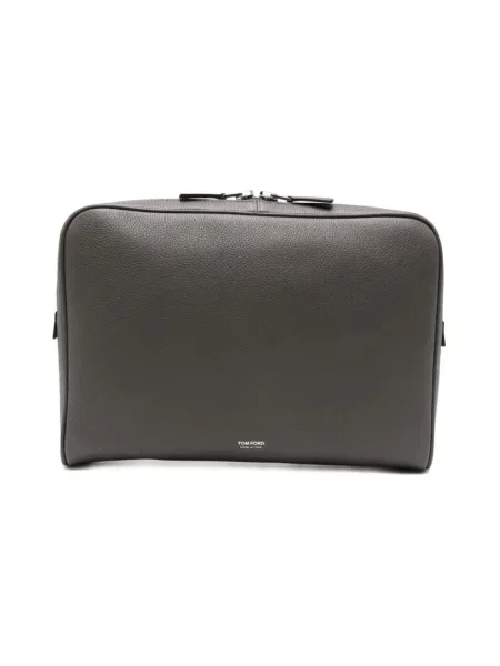 Torba na laptopa Tom Ford skórzana szara