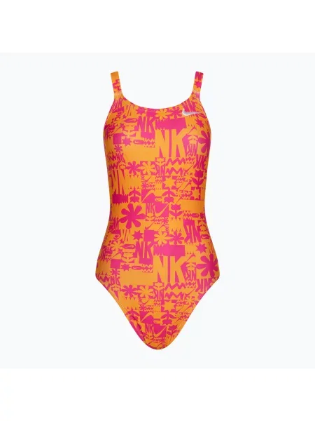 Дамски бански костюм от една част Nike Hydrastrong Solid Fastback total orange оранжево