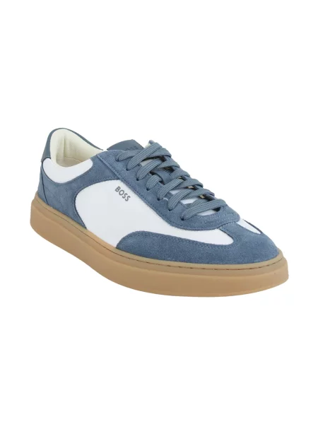 Sneakersy Boss skórzane niebieskie