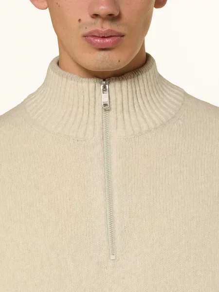 Boss Sweter Typu Troyer Kobear beige beżowy