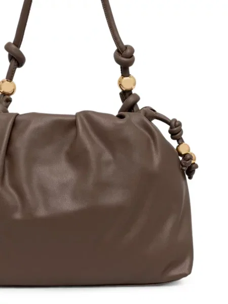 Τσάντα shopper Love Moschino με βολάν καφέ