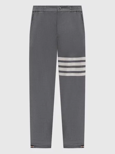Джогери з вовни з брендовими смужками Thom Browne сірі