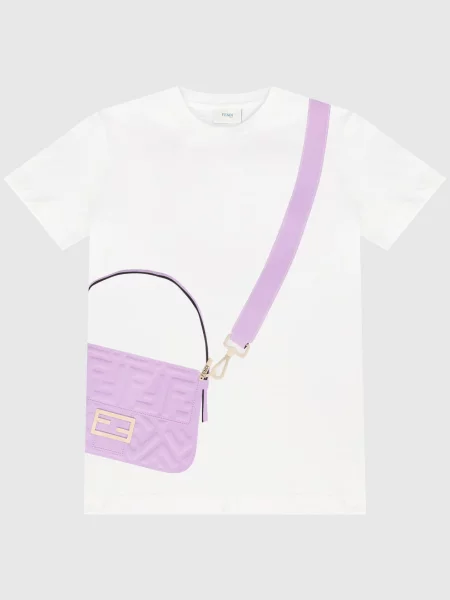 Дитяча футболка з принтом Fendi біла