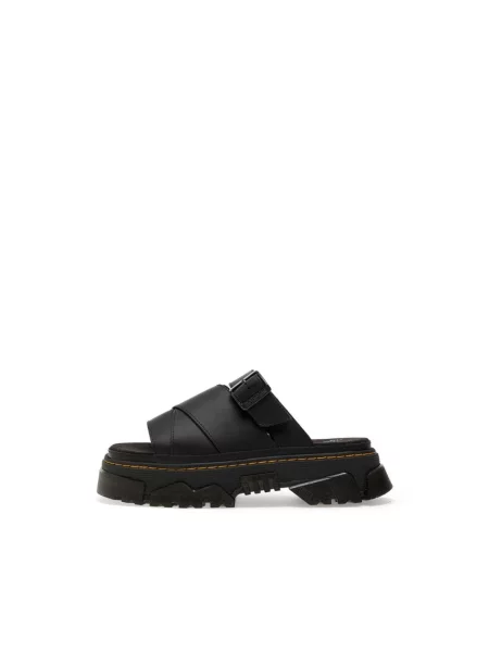 Klapki Dr. Martens skórzane czarne