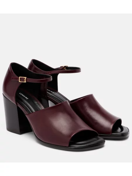 Sandale Lemaire din piele bordo