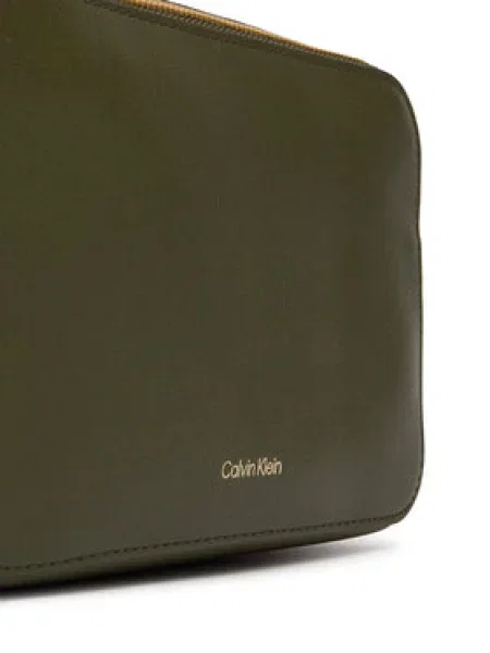 Torbica Calvin Klein Foil Logo Elongated Camera Bag zelena